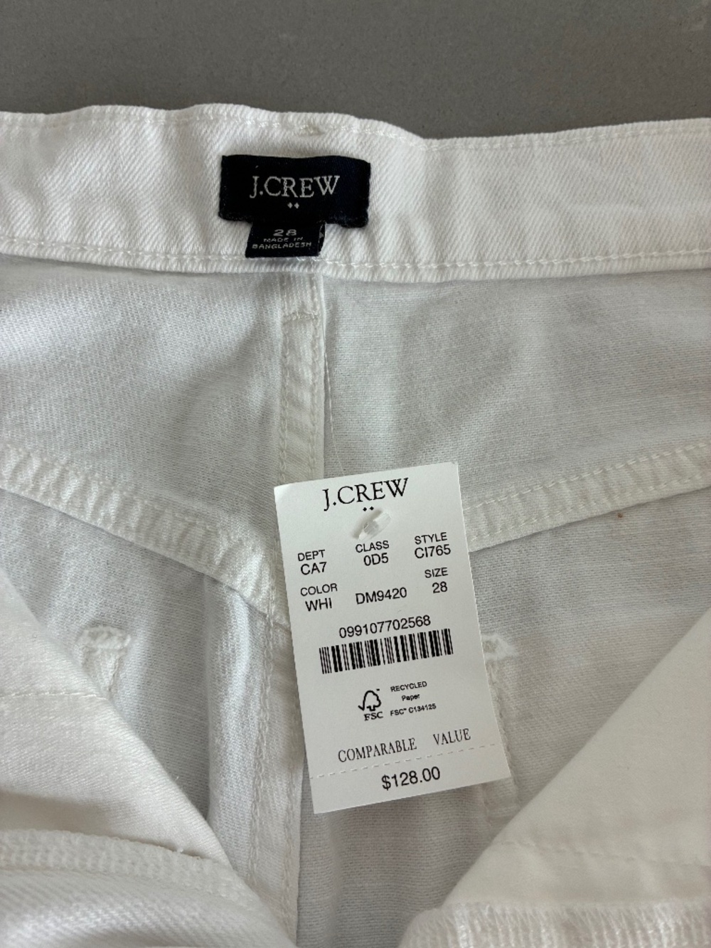 J. Crew Wide Leg White Jeans - Size 28
